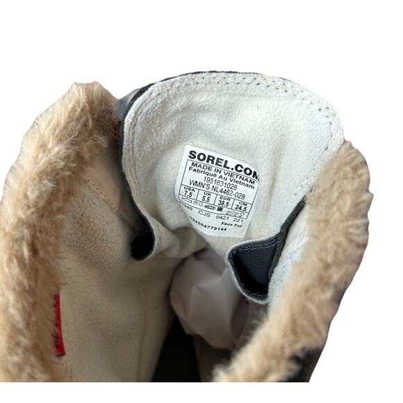 Sorel Winter Boots Womens Size 7.5 Explorer Joan Gray Suede Faux Fur Waterproof - Picture 7 of 11